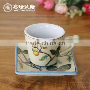 European personalized porcelain tea cup saucer for one set wholesale