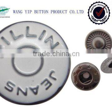 15mm white painted nice custom metal snap button
