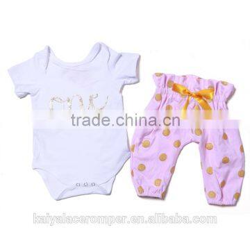 Newborn baby romper,children clothes, toddler baby elastic romper,gold dot pant cheap