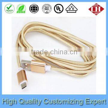 OEM Metal braided Micro USB data cable Manufacturer