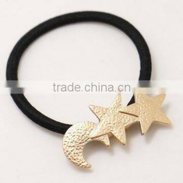 fashion decorative gold star moon ponytail holders elastic hair ties hair band