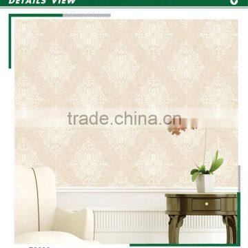 new decoration design non woven wallpaper, traditional damask wall decal for tv background , waterproof wall sticker corparation