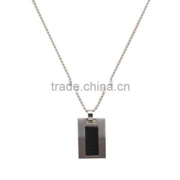 2016 New Fashion Stainless Steel Carbon Pendant Necklace