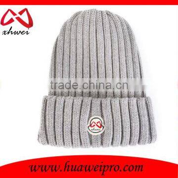 Custom Logo and Branded Long Knitted Beanie Hat Cotton and Acrylic Plain Beanie Cap Wholesale photo-3