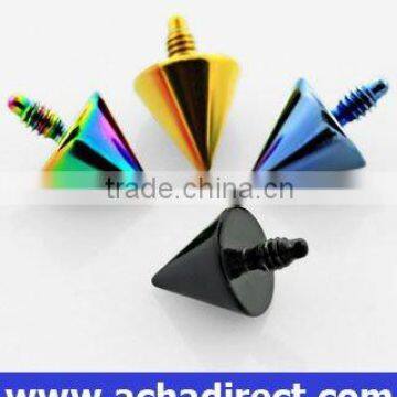 color plated cone dermal anchor