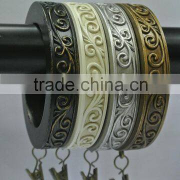Great Creator Decorative Resin Curtain Rings W/Eyelets and Clips for Different Sizes of Wooden Curtain Rods / Poles photo-6