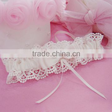 Ivory lace lingerie bridal garter belt,single satin bow garter for wedding