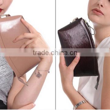 hand Hanging small fashion travel cosmetic bag, cheap genuine leather cosmetic bag