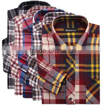 100% cotton fabric gingham checked flannelette thickening flannel shirt jacket