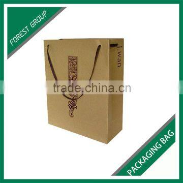 CUSTOM LOGO KRAFT PAPER MATERIAL WINE BOTTLES PACKAGING BAGS WITH HIGH QUALITY