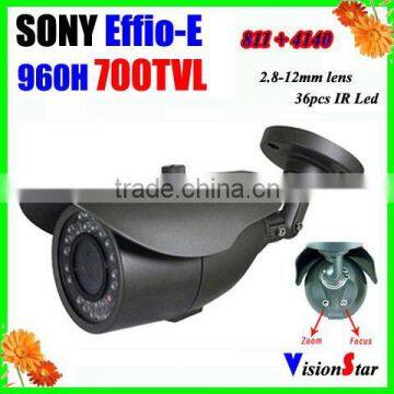 Security Camera Outdoor Using Sony Effio-E 4140+811 700TVL CCTV Camera OSD Menu 2.8-12mm Varifocal Lens 36Pcs IR Leds Camera