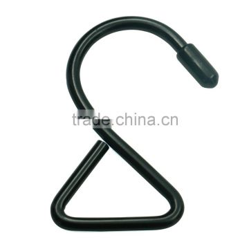 Custom metal iron wire black small s shape hook with vinyl cap                        
                                                Quality Choice