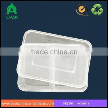 PP Plastic Type and Food Industrial Use Two Compartment 500ml Food Container