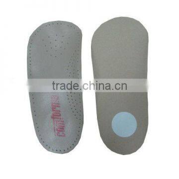 3/4 arch support leather insoles for shoes insoles