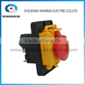 Ignition Momentary Press Push Button Switch YCZ4-A Emergency stop 7 Pin IP55 Protective cover On Off Red Green sign brass feet