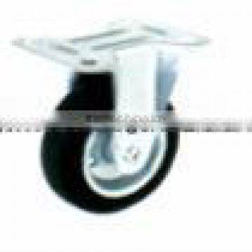 Swivel Castor/ Swivel Brake Castor/ Rigid Castor Fitted With Black Rubber Wheel, Metal Rim photo-3
