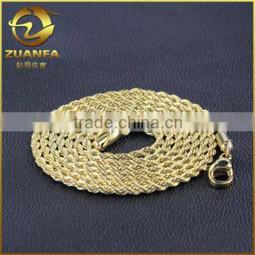 hiphop men's stainless steel yellow gold rope dookie chain