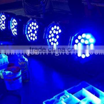 Guangzhou Factory Indoor led par can 18x18W rgbwa uv 6in1 led par light with zoom function