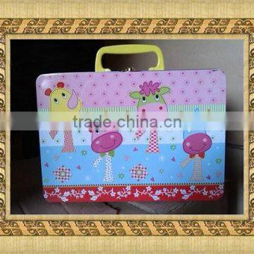 Gift handle rectangular tin box