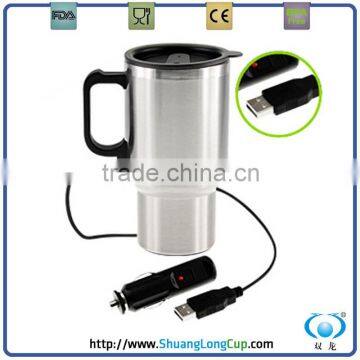 12v hot christmas stainless steel USB mug