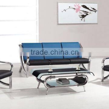 New Design Brown Color Chrome Metal Fabric Office Sofa HX-311G photo-2