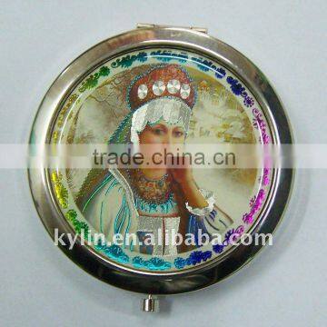 round metal cosmetic mirror