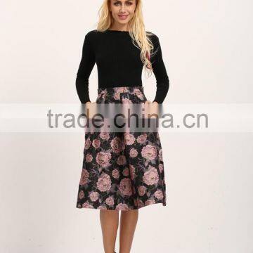 Clothing Factories in China Autumn Winter Fashion Floral Embroidered A-line Latest Long Skirt Design for Ladies 2016 Supplier's Choice photo-4