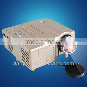 Portable Multimedia Mini LED Projector For Home Theater Computer Displayer Golden US Plug