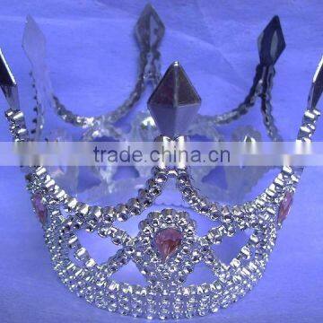 8cm highx12cm diameter metallic silver plastic tiaras round king tiaras and crowns