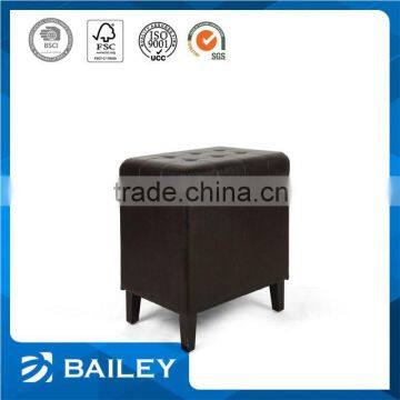 home furniture popular black storage leather ottoman storage stool