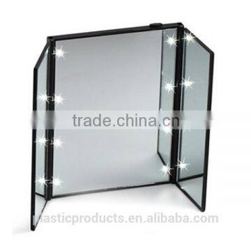 new product Folding 3 sides LED make up table mirror