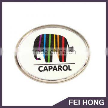 Newest Popular design lapel pin with logo printing no nold fee gifts