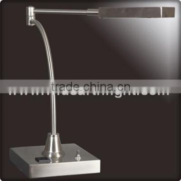 UL Approved Lighting Factory Swing Arm Hotel Led Reading Lamp With Outlet And Base Switch T20222