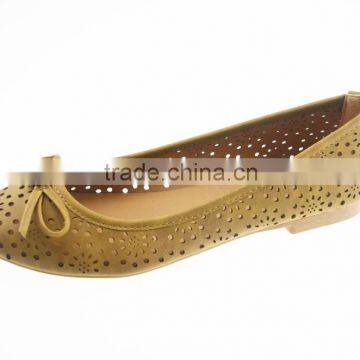 Latest design hollow out lady shoes 2016 flat