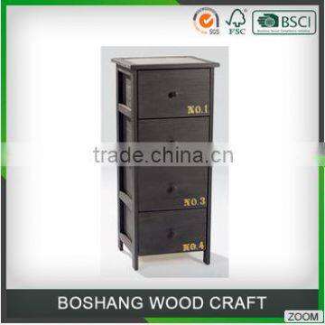 BoShang Storage Wooden Bedroom Furniture Cabinet with 4 Drawers