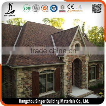 2015 New 5 Shapes Gray/Brown/Blue/Black/Green/Red Asphalt Shingle For Roofing Shingle System