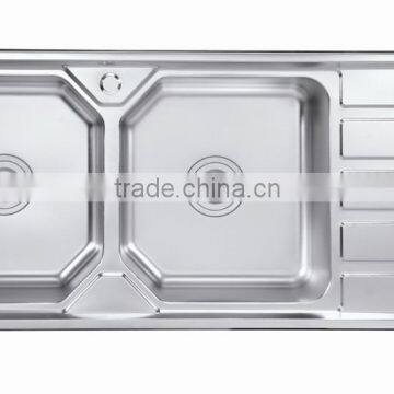 1200X500 Double Bowl l Kitchen Sink With Drainboard photo-2