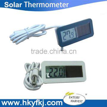 A small portable electrical digital solar thermometer with solar battery