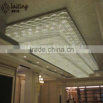 Project and custom modern star hotel rectangle crystal lighting