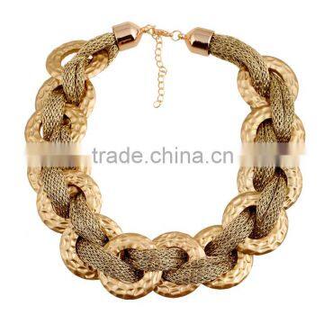 Fashion accessories women's fashion in Europe cotton rope winding golden acrylic round plastic golden necklace