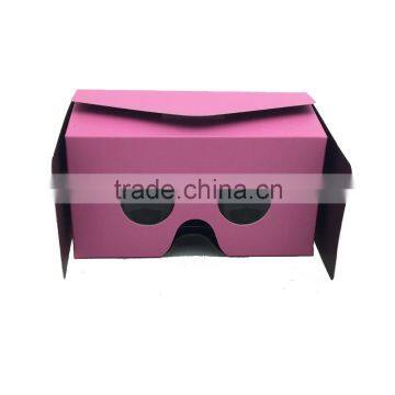 2016 RSH Cardboard 3D VR Box DIY Glasses For 3D Movies and Games Compatible with Android+IOS phone PinkPaper Glasses