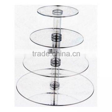 High quality plexiglass cake display tray, wedding cake rack, cake riser