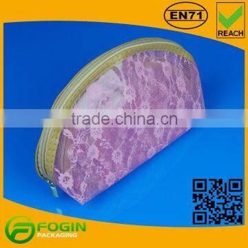 Pink Beauty Pouch Bag for Cosmetic With Mesh photo-2