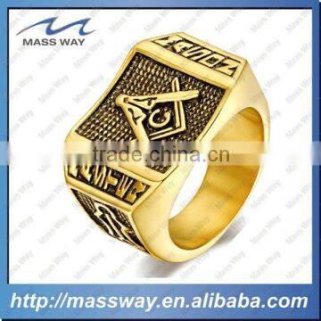 Graduate University Master fashion brass alloy 3D big gold ring                        
                                                Quality Choice