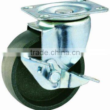 14 Double Ball Raceway Structure Top Plate Swivel Cast Iron Caster With Side Brake