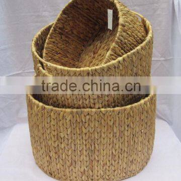 Water Hyacinth Storage Basket With Iron Frame and Handle photo-2