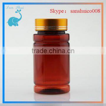 plastic medicine pill bottle with line seal red