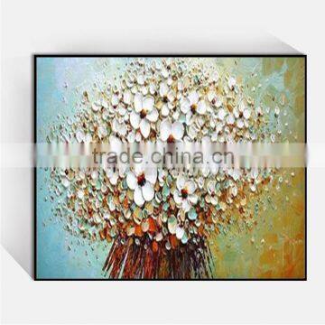 Palette knife heavy texture handmade flower oil painting for bedroom