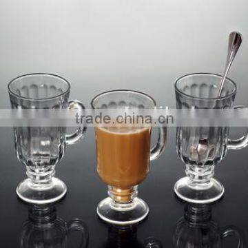 hot sale 3pcs glass latte cup cheap glass cup for coffee