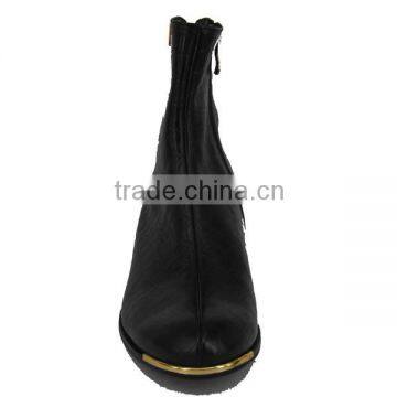 Boots on Sale Black Boots Puppy Heel Leather Ankle Boots photo-3